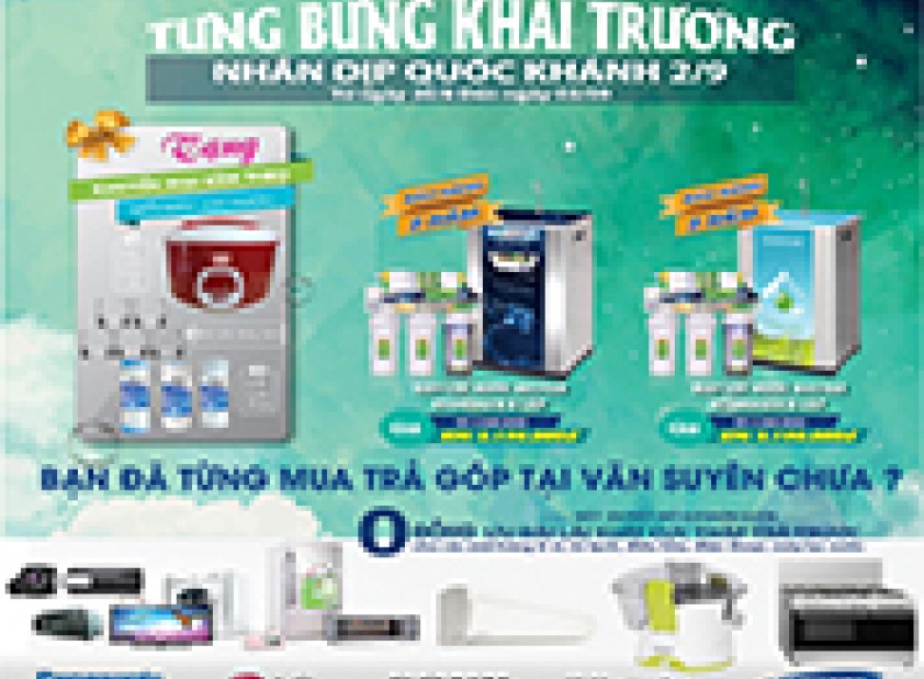 Tekcom phối hợp cùng các đại lí, nhà phân phối máy lọc nước của công ty tạo nên chuỗi chương trình ưu đãi chào mừng quốc khánh 2/9